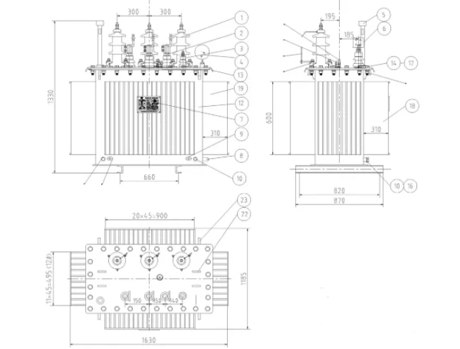 1600 KVA Distribution Transformer design 1600 KVA Distribution Transformer design