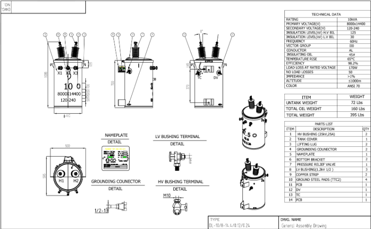 Oil-Filled Single-Phase Overhead Transformer Oil-Filled Single-Phase Overhead Transformer